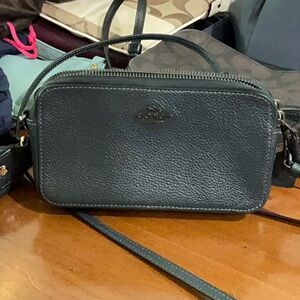Coach Forest Green Crossbody Wallet Purse